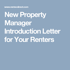 New Property Manager Introduction Letter For Your Renters Introduction Letter Property Management Management