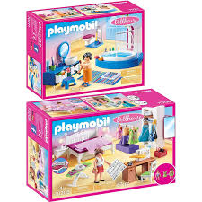 Wir basteln zubehör für unser playmobil wohnhaus badezimmer. Playmobil 70208 70211 Dollhouse 2er Set Schlafzimmer Badezimmer