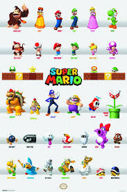 Super Mario Bros Characters Poster Mario Super Mario Mario Characters