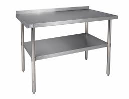 Stainless Work Tables With Backsplash All Stainless Backsplash Prep Tables Stainless Kitchen Tables With No Un Kitchen Work Tables Kitchen Prep Table Furniture
