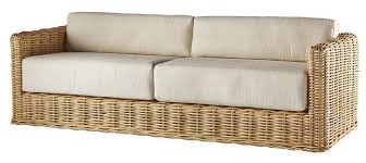 Rattan patio chair and table sets will fit nicely into a small space. Minea Natural Woven Rattan Cream Cushion Sofa