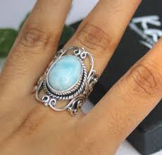 Larimar Ring Sterling Silver Ring Gemstone Ring Sterling Silver Rings Gemstones Jewelry Mens Silver Necklace