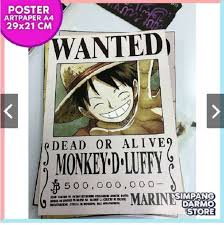 Hd wallpapers and background images. Jual Poster One Piece Buronan Luffy D Monkey Wanted Bounty Terbaru Straw Hat Murah Mei 2021 Blibli