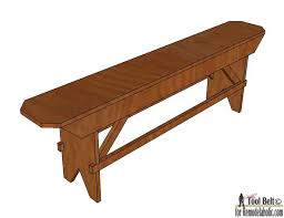 The original bench is 64 3/4″ long, however to make the bench using one 1×10 i shortened the length to 60 1/4″. Remodelaholic How To Build A Primitive Farmhouse Bench
