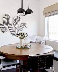 Another Moto Reveal Emily Bowser S Happy Dining Nook With Custom Cat Friendly Banquette Because Duh Emily Henderson Dining Nook Emily Henderson Living Room Dining Room Decor