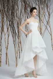 With skirts that fall just above the ankle, these wedding gowns are flattering on every shape. High Low Wedding Dresses Outdoor Hi Lo Bridal Gowns Vq