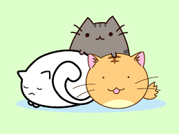 Cute Fat Fluffy Cats Drawing Kawaii cat seamless vector pattern. cute fat fluffy cats drawing