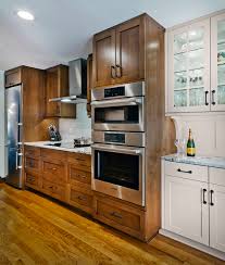 Commonly all of these things are made from wood. Galley Kitchen With Built In Buffet Crystal Cabinets