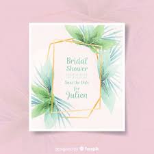 There are two other free bridal shower invitations here including one with a picture of a bride and a very cute invitation. Free Vector Tropical Bridal Shower Card Template