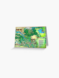 Island Park Idaho Map" Greeting Card for Sale by Jon Hanley