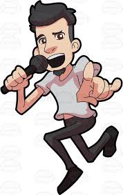 A Pop Star Jumps While Having A Concert Star Jumps Pop Star Cartoon