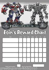 Personalised Transformers Reward Chart Pen With Or Without