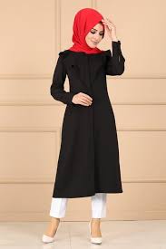 Modaselvim Kap Firfir Detay Kemerli Kap 128mc359 Siyah Fashion Muslim Fashion Muslim