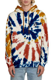 Black And Orange Tie Dye Hoodie Men S Volcom Deadly Stones Hoodie Size X Large White Tie Dye Outfits Tie Dye Shirts How To Tie Dye