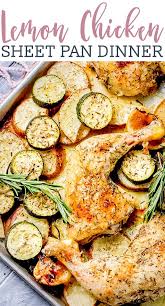 This Lemon Chicken Sheet Pan Dinner Is A Healthy Chicken Recipe Featuring Juicy Chi Sheet Pan Dinners Chicken Sheet Pan Dinners Recipes Sheet Pan Meals Chicken