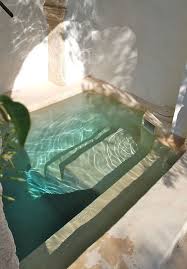Belebende Gartengestaltung Mit Kleinem Im Boden Gebautem Tauchbecken Zum Entspannen In 2020 Tauchbecken Whirlpool Im Freien Kleiner Pool