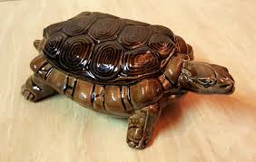 Turtle Trinket Box W Removable Shell Hand Painted Ceramic Vintage Tortoise Hand Painted Ceramics Trinket Boxes Turtle