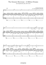 Piano songbooks and sheet music guitar,. Klavier Musiknoten Greatest Showman A Million Dreams Begleitungspart Mit Stimme Pasek Paul