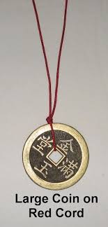 Chinese cash coins (round bronze coins with a square hole in the middle) were made for more than 2,000 years. Large Chinese Coin On Red Cord Feng Shui Feng Shui Feng Shui Wealth Feng Shui Jewellery