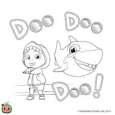 Color wonder baby shark coloring pages and markers set 1328. Cocomelon Coloring Pages Baby Shark Xcolorings Com