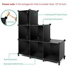 Tomcare Cube Storage 6 Cube Closet Organizer Storage Shelves Cubes Organizer Diy Plastic Closet Cabinet Modular Book Shelf Organizing Storage Shelving For Bedro Storage Closet Organization Cube Storage Cubes Closet