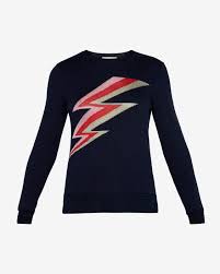 Black And White Lightning Bolt Sweater Lightning Bolt Jumper Navy Sweaters Ted Baker Designer Sweatshirts Sweaters For Women Sweaters