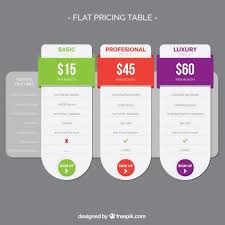 Download Flat Pricing Table With Color Details For Free Pricing Table Infographic Design Template Banner Ads Design