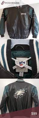Nfl Philadelphia Eagles Faux Leather Jacket Really Nice Philadelphia Eagles Varsity Jacket With A Big Eagles L Bomer Jacket Faux Leather Jackets Clothes Design