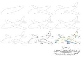 Easy step by step tutorial on how to draw an airplane, pause the video at every step to follow the steps carefully. How To Draw An Airplane Step By Step Easylinedrawing