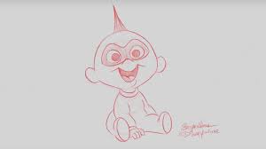 Learn To Draw Jack Jack From Incredibles 2 Cartoon Drawings Drawing Cartoon Characters Disney Drawings