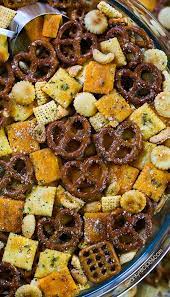 Italian Chex Mix Made For A Crowd My Favorite Snack Mix Is Loaded With Peanuts Cheese Crackers Pretzel Snack Mix Recipes Chex Mix Recipes Gourmet Appetizers