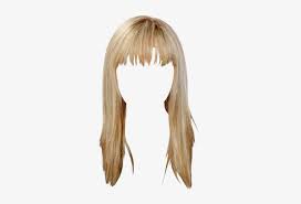 Incorporating a hairstyle with plain color can be boring at times, isn't it? Long Straight Casual Hairstyle With Blunt Cut Bangs Blonde Hair With Bangs Transparent Free Transparent Png Download Pngkey