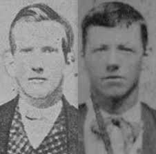 Frank James holding a trophy, Samuel Hardwicke's ledger. Frank and Jesse  swore revenge