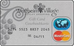 It obviously will not work in real transaction because of other basic. Gift Card Shopping Card Wertheim Village Germany Federal Republic Single Design Col D Wervil 002