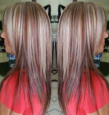 Light Blonde Highlights On Mahogany Brown Base Silver Blonde Hair Red Hair With Blonde Highlights Blonde Hair With Highlights