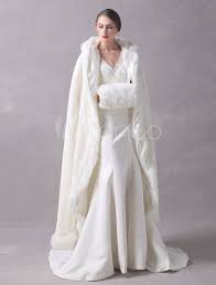 Wir haben die schönsten ideen für jacken und überwürfe für die braut gesammelt. Kunstpelz Jacke Hochzeit Lange Braut Cape Mantel Mit Kapuze Elfenbein Winter Wrap Mantel Milanoo Com