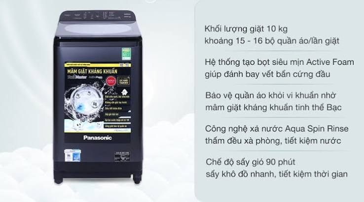 M&aacute;y giặt Panasonic 10 Kg NA-F100A9BRV