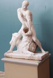 The name is greek but he may have worked in rome. An Antique Classical Marble Statue Of Hercules And The Nemean Lion Uk Heritage