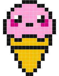 Cute Icecream Wall Stickers Pixel Art Easy Pixel Art Pixel Art Pattern