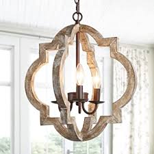 Who doesn't love farmhouse chandelier? Ksana Farmhouse Orb Chandelier Handmade Wood Light Fixture For Dining Living Room Foyer Bedroom Kitchen Island And Entryway Amazon Com