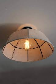 The cover must be removed to change the bulb. Farmhouse Ceiling Light Rustic Linen Style Lighting Fat Shack Vintage