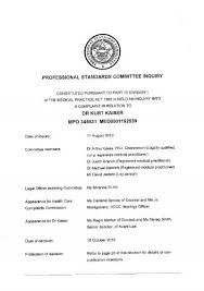 The victorian health complaints commissioner issues the following general. Professional Standards Committee Inquiry Dr Kurt