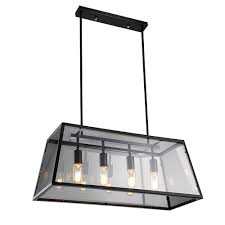 Loft Retro Industrial Iron Glass Rectangular Pendant Lamp Free Worldwide Delivery Custom Designer Lighting Solution Trade