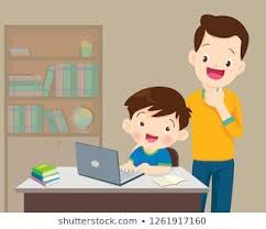 Children Working Laptop Dad Be Happy For Something Of Children Boy With Laptop Kids Art Projects Kids Clipart Father S Day Drawings