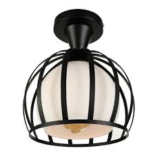 Do you prefer modern to traditional, or is your design preference more classical? Vintage Globe Semi Flush Ceiling Light With Metal Frame For Hallway Kitchen Foyer In Black White Beautifulhalo Com