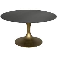 Shop allmodern for modern and contemporary round nightstands to match your style and budget. Noir Herno Modern Classic Black Metal Top Antique Brass Round Dining Table 59 W 51 D 60 D Kathy Kuo Home