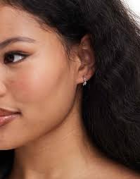 Kingsley Ryan crystal 8mm hoop earrings in sterling silver