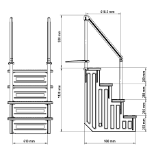 Schwimmbadleiter Kunststoff 4 Stufig Eingelassene Pools