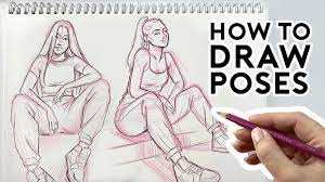 Based on the above, you can draw the atari of the whole body as shown in the following figure. How To Draw Poses Full Body Sitting Poses Drawing Tutorial Youtube