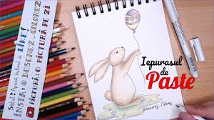 Desene frumos colorate sau desene de colorat pentru copii. Desen De Paste Iepuras Si Oua Rosii Desenam Si Coloram Youtube
